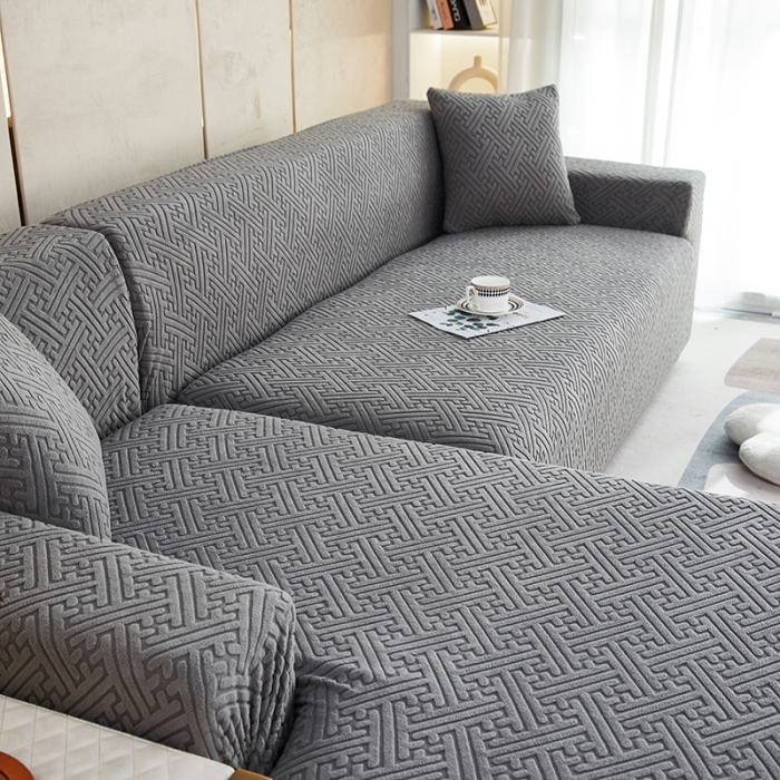 91家纺网 家纺一手货源 找家纺 逐日 2023新款提花沙发套-清雅 清雅-深灰色