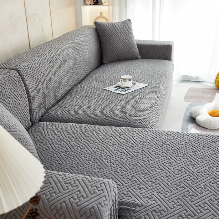 91家纺网 家纺一手货源 找家纺 逐日 2023新款提花沙发套-清雅 清雅-深灰色