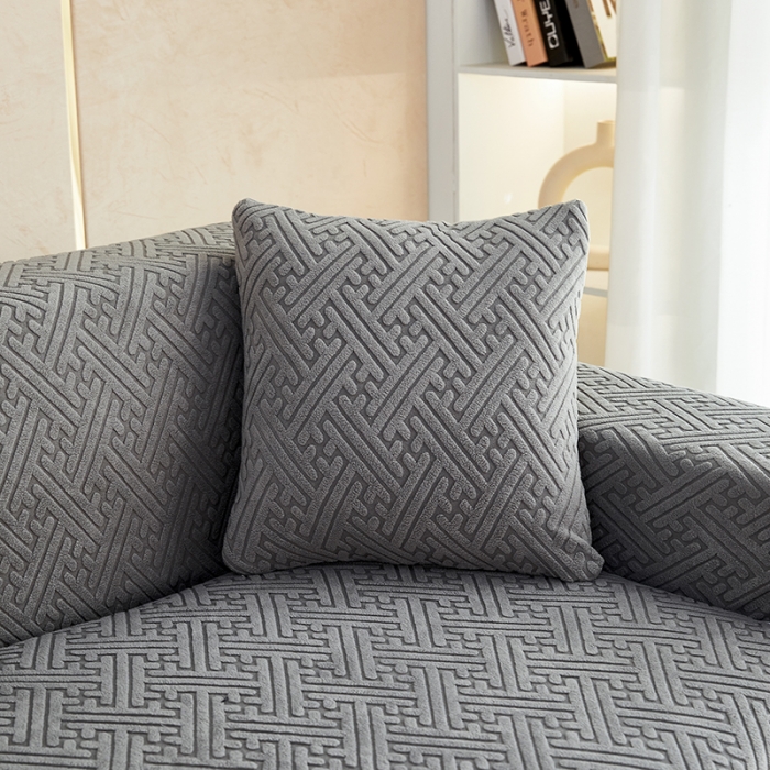 91家纺网 家纺一手货源 找家纺 逐日 2023新款提花沙发套-清雅 清雅-深灰色