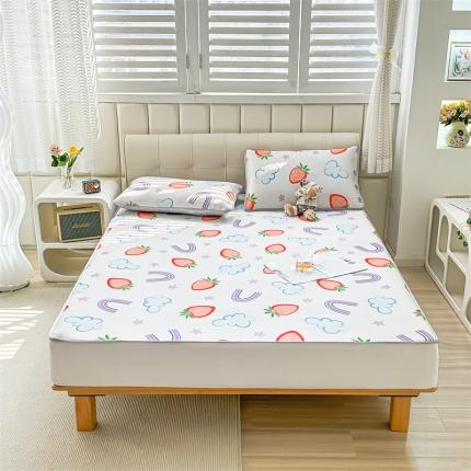 91家纺网 家纺一手货源 找家纺 （总）宅部落 2023凉感牛奶丝满天星提花印花床席款凉席床笠款三件套