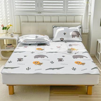 91家纺网 家纺一手货源 找家纺 （总）宅部落 2023凉感牛奶丝满天星提花印花床席款凉席床笠款三件套