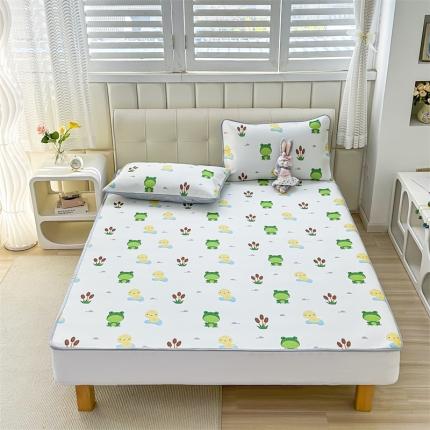 91家纺网 家纺一手货源 找家纺 （总）宅部落 2023凉感牛奶丝满天星提花印花床席款凉席床笠款三件套