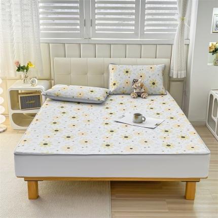 91家纺网 家纺一手货源 找家纺 （总）宅部落 2023凉感牛奶丝满天星提花印花床席款凉席床笠款三件套