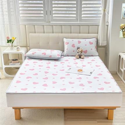 91家纺网 家纺一手货源 找家纺 （总）宅部落 2023凉感牛奶丝满天星提花印花床席款凉席床笠款三件套