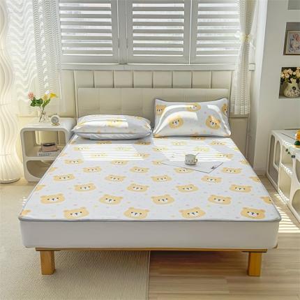 91家纺网 家纺一手货源 找家纺 （总）宅部落 2023凉感牛奶丝满天星提花印花床席款凉席床笠款三件套