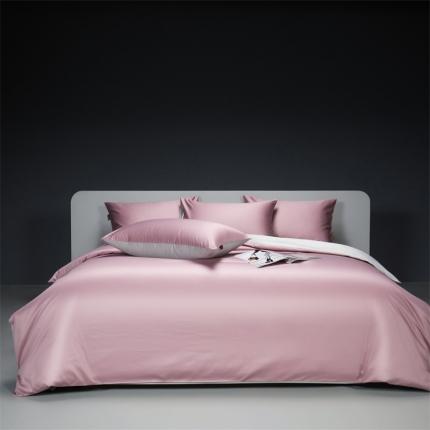 莱阁亿 2023新款高支高密新疆长绒棉四件套 豆沙紫+奥丁灰