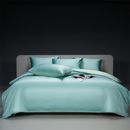 91家纺网 家纺一手货源 找家纺 莱阁亿 2023新款高支高密新疆长绒棉四件套 风铃绿+艾草绿