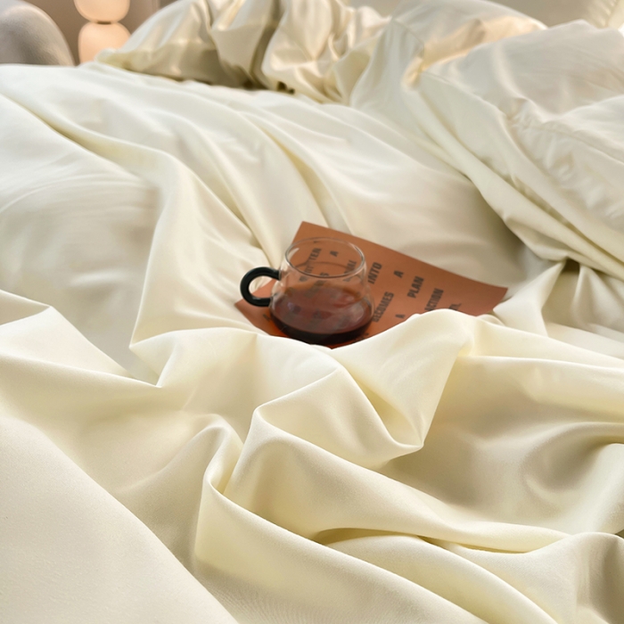 91家纺网 家纺一手货源 找家纺 （总）简爱 2025新款水洗棉雪纺双层花边四件套