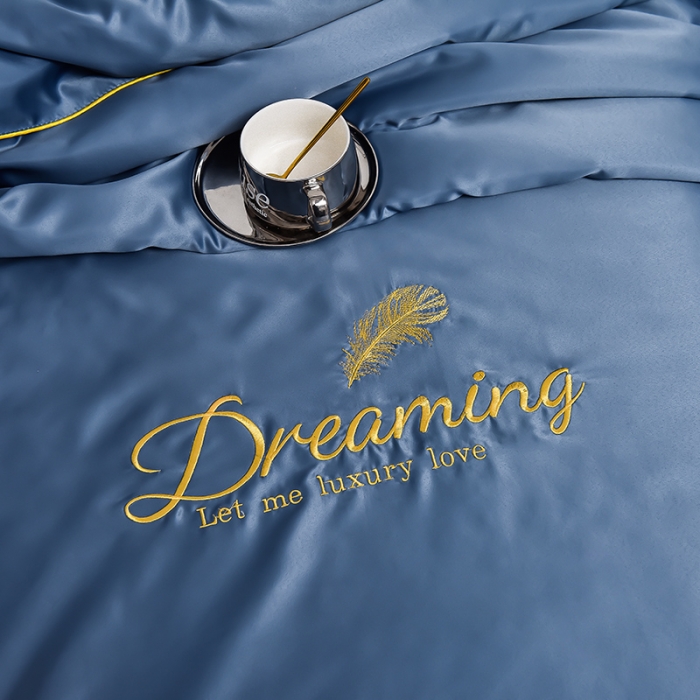 91家纺网 家纺一手货源 找家纺 （总）简爱 2025新款水洗真丝刺绣夏被四件套（跑量款） 直播