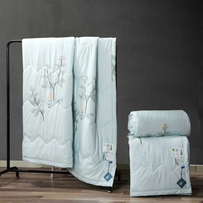 91家纺网 家纺一手货源 找家纺 （总）（总）欧雅搁 2025新品艾草夏被驱蚊夏凉被抗菌空调夏被