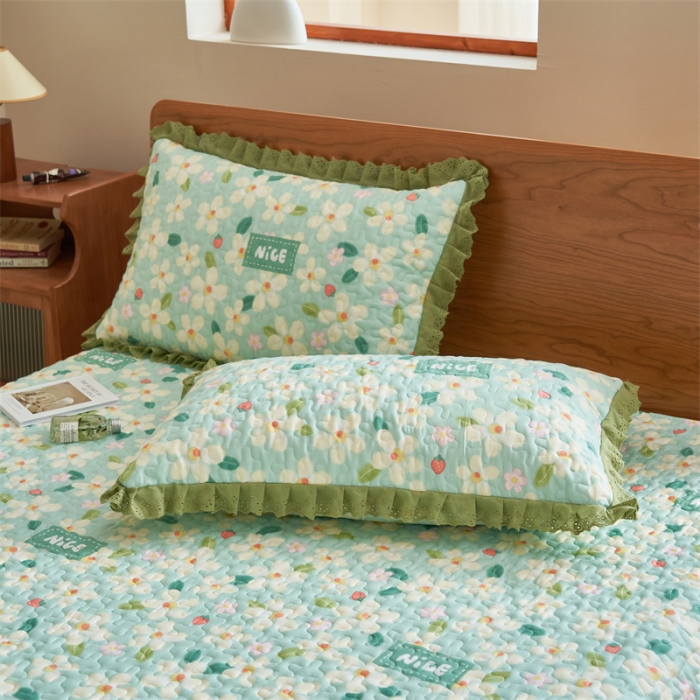 91家纺网 家纺一手货源 找家纺 恒爱 2023新款全棉床盖三件套 青匆岁月