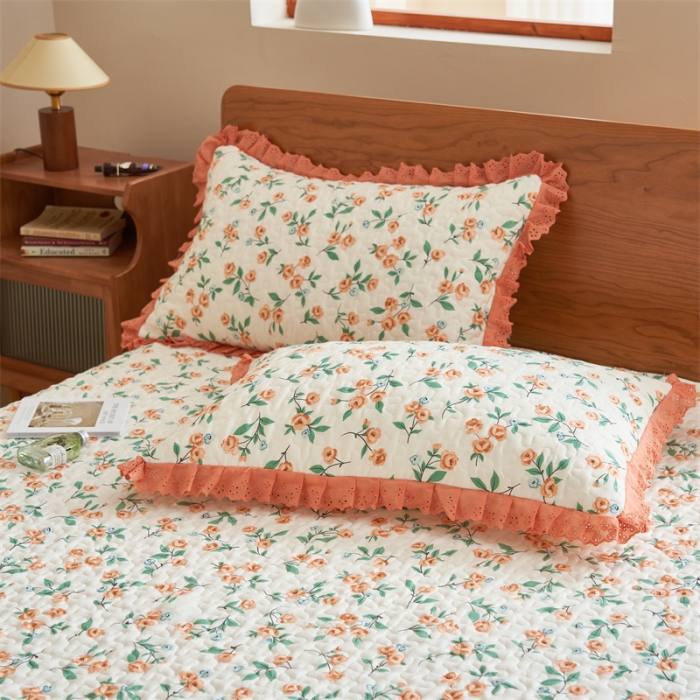 91家纺网 家纺一手货源 找家纺 恒爱 2023新款全棉床盖三件套 唯美