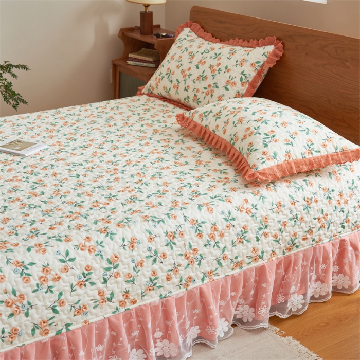 91家纺网 家纺一手货源 找家纺 恒爱 2023新款全棉床盖三件套 唯美