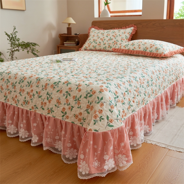 91家纺网 家纺一手货源 找家纺 恒爱 2023新款全棉床盖三件套 唯美