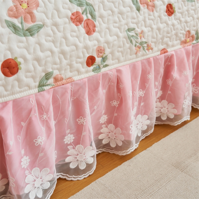 91家纺网 家纺一手货源 找家纺 恒爱 2023新款全棉床盖三件套 胭脂