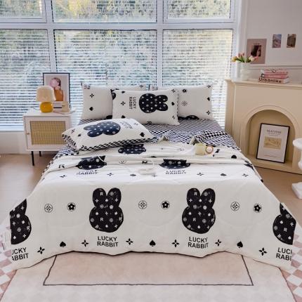 91家纺网 家纺一手货源 找家纺 （总）珺柔 2023新款13372全棉印花夏被四件套