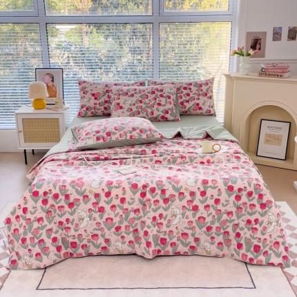 91家纺网 家纺一手货源 找家纺 （总）珺柔 2023新款13372全棉印花夏被四件套