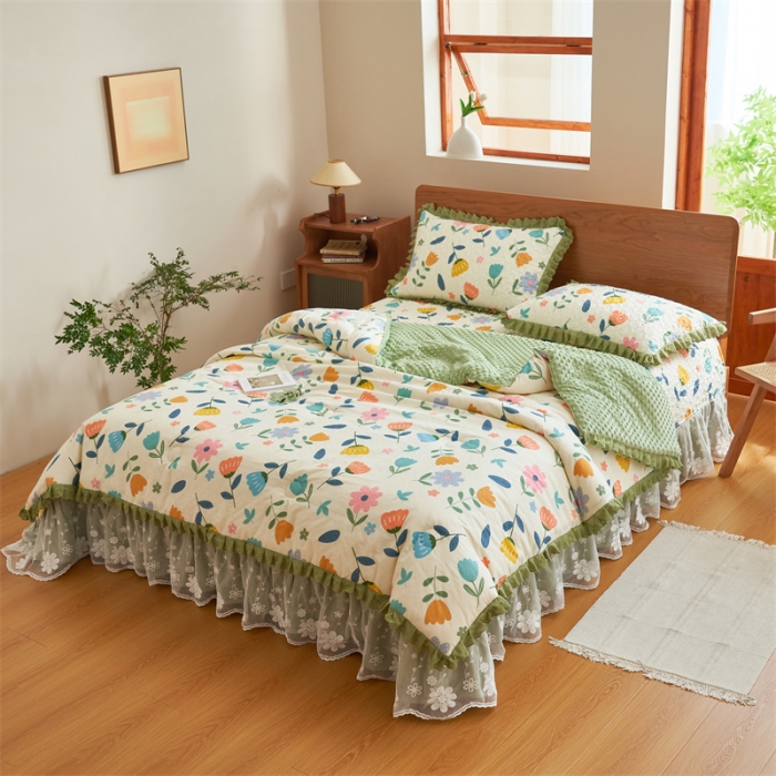 91家纺网 家纺一手货源 找家纺 （总）恒爱 2023新款全棉春秋被床盖四件套