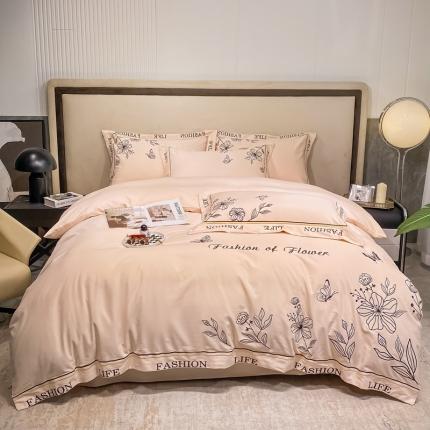 91家纺网 家纺一手货源 找家纺 （总）梧桐家居 2023新款全棉刺绣四件套-寐色系列