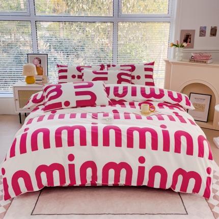 珺柔 2023新款13372全棉印花四件套 米欧-红