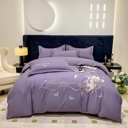 91家纺网 家纺一手货源 找家纺 帝菲妮2025新款依恋系列四件套 依恋-紫色