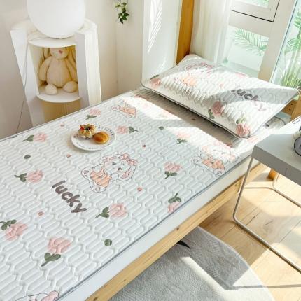 91家纺网 家纺一手货源 找家纺 （总）柒月2023新款小清新乳胶凉席（学生床图）