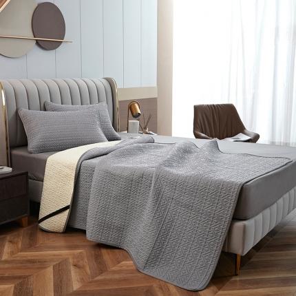 91家纺网 家纺一手货源 找家纺 美丽折 2025新款云母冰丝乳胶凉席三件套 波尔多-灰