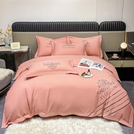 91家纺网 家纺一手货源 找家纺 （总）梧桐家居 2023新款全棉刺绣四件套-铃兰系列