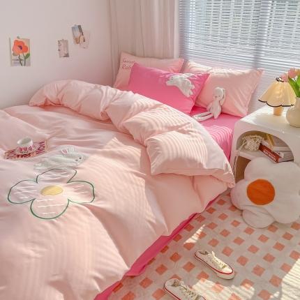 91家纺网 家纺一手货源 找家纺 青禾视觉 2023春夏小清新四件套样片