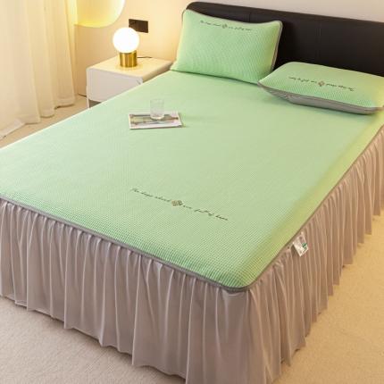 91家纺网 家纺一手货源 找家纺 （总）2023华夫格床笠床裙床席三合一凉感席