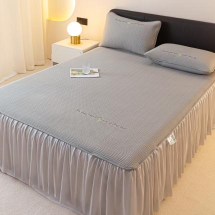 91家纺网 家纺一手货源 找家纺 （总）2023华夫格床笠床裙床席三合一凉感席