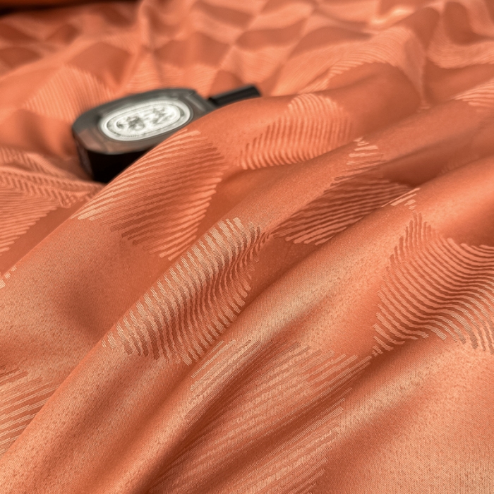 91家纺网 家纺一手货源 找家纺 遇见家居生活馆 2023新款水洗贡缎提花四件套-柏林 柏林-香颂橘