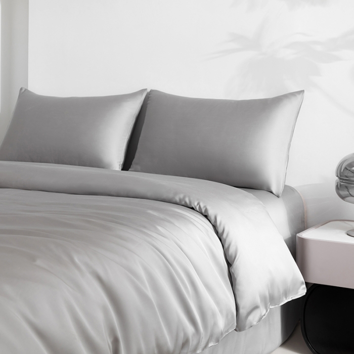 91家纺网 家纺一手货源 找家纺 轩和 2025新款50支兰精天丝四件套 奥地利进口伯爵灰