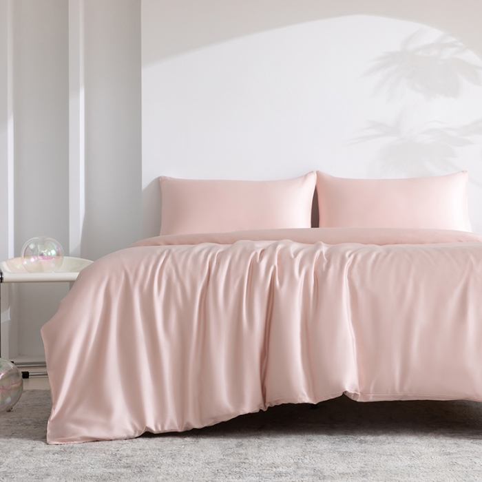 91家纺网 家纺一手货源 找家纺 轩和 2025新款50支兰精天丝四件套 奥地利进口告白粉