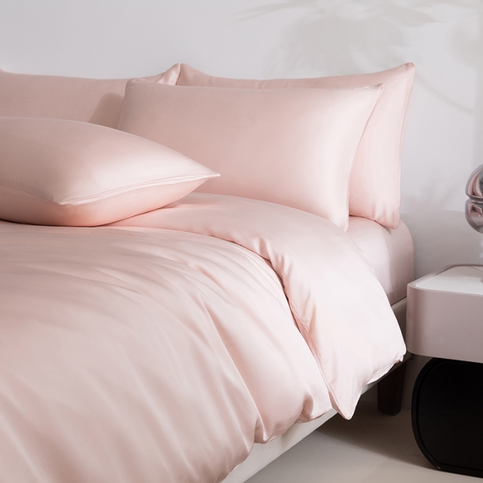 91家纺网 家纺一手货源 找家纺 轩和 2025新款50支兰精天丝四件套 奥地利进口告白粉