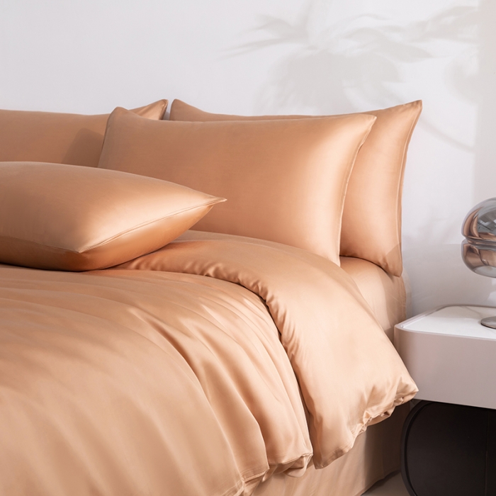 91家纺网 家纺一手货源 找家纺 轩和 2025新款50支兰精天丝四件套 奥地利进口拿铁咖