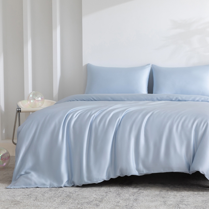 91家纺网 家纺一手货源 找家纺 轩和 2025新款50支兰精天丝四件套 奥地利进口夏日蓝