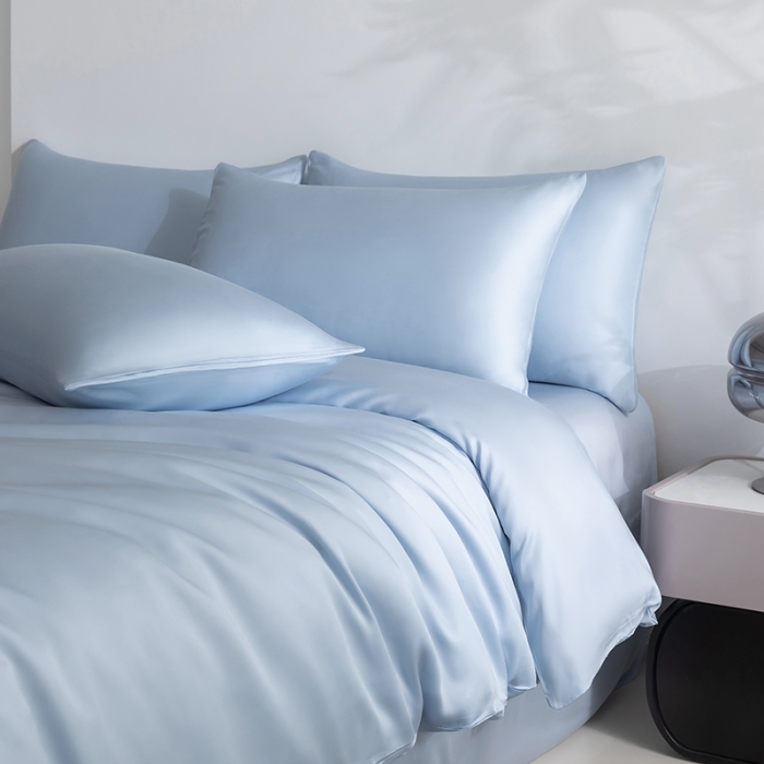 91家纺网 家纺一手货源 找家纺 轩和 2025新款50支兰精天丝四件套 奥地利进口夏日蓝