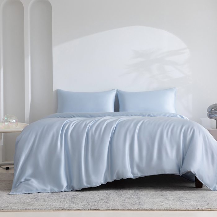 91家纺网 家纺一手货源 找家纺 轩和 2025新款50支兰精天丝四件套 奥地利进口夏日蓝