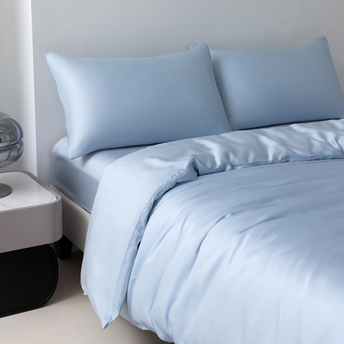 91家纺网 家纺一手货源 找家纺 轩和 2025新款50支兰精天丝四件套 奥地利进口夏日蓝