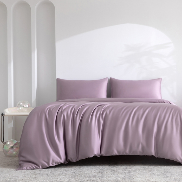 91家纺网 家纺一手货源 找家纺 轩和 2025新款50支兰精天丝四件套 奥地利进口香气紫