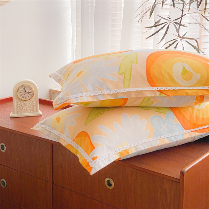 91家纺网 家纺一手货源 找家纺 萌宝新款老粗布新款纯棉细纱三枚缎卡帆布花边款软凉席床单101#好柿发生