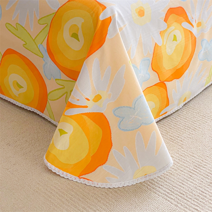 91家纺网 家纺一手货源 找家纺 萌宝新款老粗布新款纯棉细纱三枚缎卡帆布花边款软凉席床单101#好柿发生