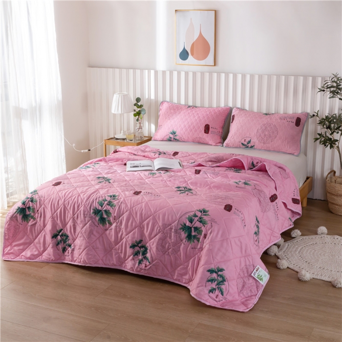 91家纺网 家纺一手货源 找家纺 亚龙 2023新款功能性微电能艾草驱蚊被 艾草-红