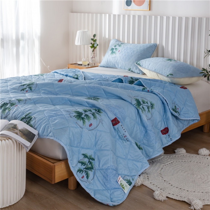 91家纺网 家纺一手货源 找家纺 亚龙 2023新款功能性微电能艾草驱蚊被 艾草-蓝