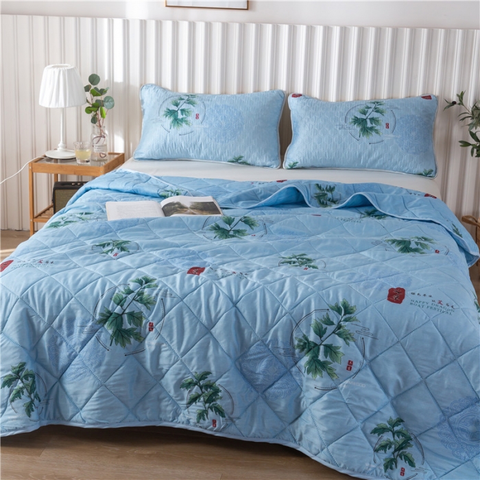 91家纺网 家纺一手货源 找家纺 亚龙 2023新款功能性微电能艾草驱蚊被 艾草-蓝