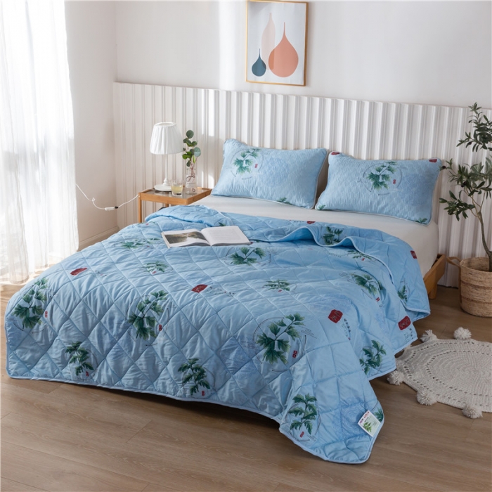 91家纺网 家纺一手货源 找家纺 亚龙 2023新款功能性微电能艾草驱蚊被 艾草-蓝