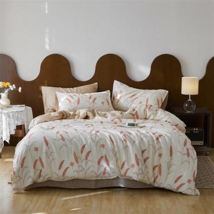 时年 2023新款天丝印花系列四件套-第 一期 稻香