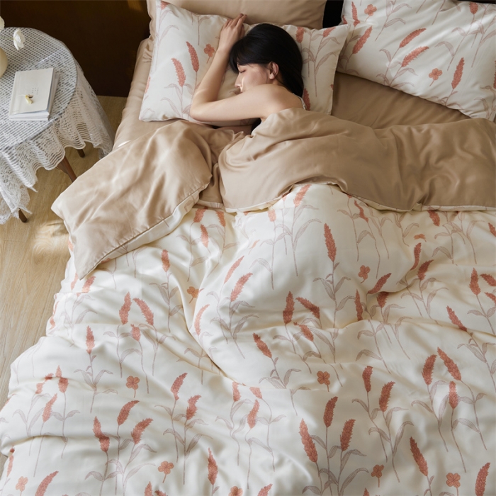 91家纺网 家纺一手货源 找家纺 时年 2023新款天丝印花系列四件套-第 一期 稻香