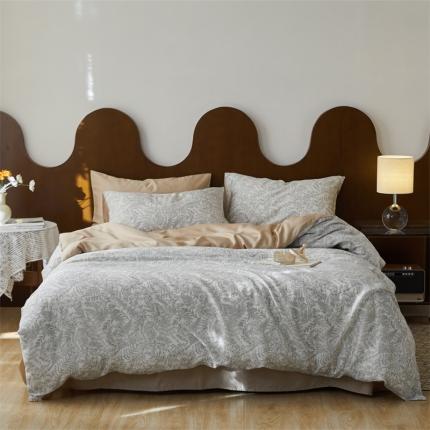 时年 2023新款天丝印花系列四件套-第 一期 瑞莎-绿